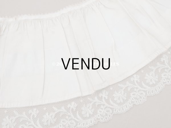 画像8: 19世紀末 アンティーク  ドレスの裾 シルクサテン＆レース 2.3m 25cm幅 淡いピンクページュ (8)