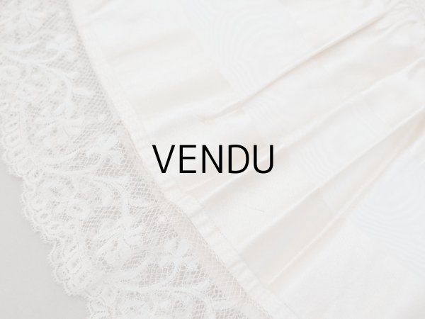 画像10: 19世紀末 アンティーク  ドレスの裾 シルクサテン＆レース 2.3m 25cm幅 淡いピンクページュ (10)