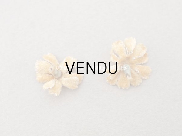 画像5: アンティーク 布花材料  ベルベットの花びら 10ピースのセット キャメル (5)