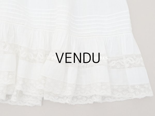 画像9: 1900年頃 アンティーク ドール用ドレス　オフホワイト ベビー用ドレス リノン＆ヴァランシエンヌレース (9)