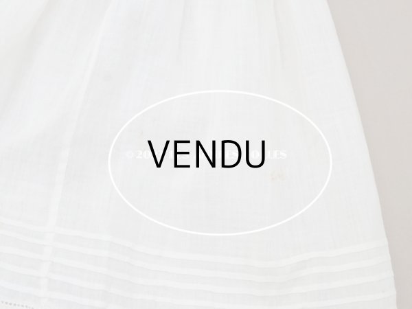 画像16: 1900年頃 アンティーク ドール用ドレス　オフホワイト ベビー用ドレス リノン＆ヴァランシエンヌレース (16)