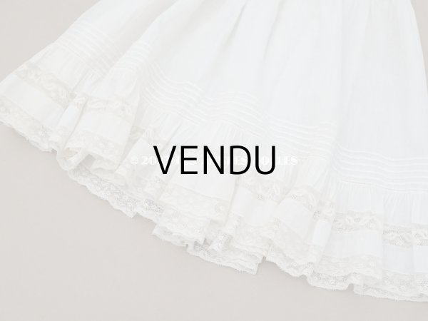 画像8: 1900年頃 アンティーク ドール用ドレス　オフホワイト ベビー用ドレス リノン＆ヴァランシエンヌレース (8)