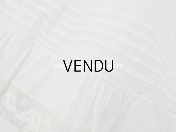 画像11: 1900年頃 アンティーク ドール用ドレス　オフホワイト ベビー用ドレス リノン＆ヴァランシエンヌレース (11)