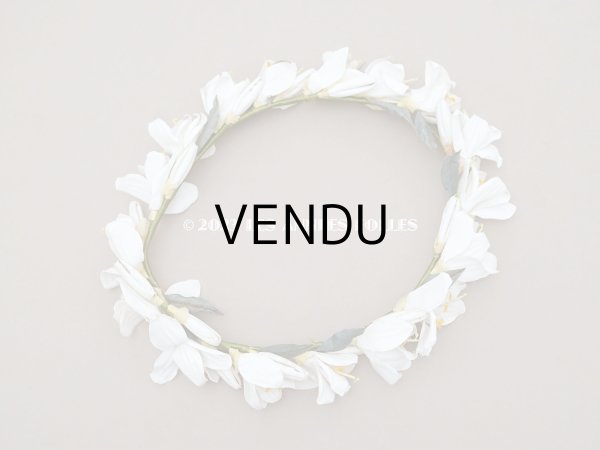 画像4: アンティーク 白百合の花冠 オフホワイト 結婚式のティアラ　 (4)