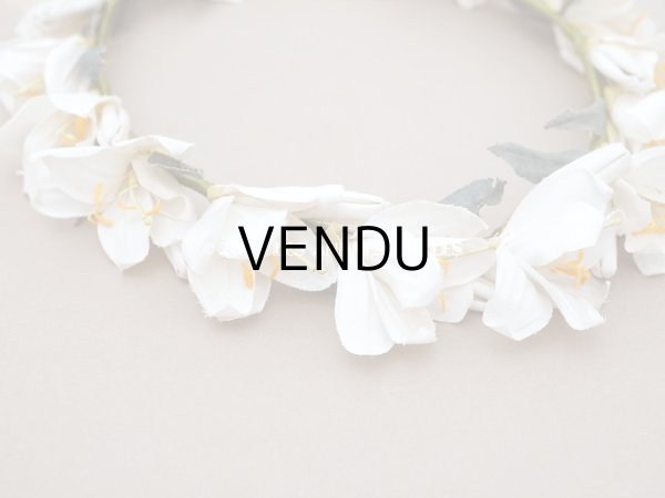画像9: アンティーク 白百合の花冠 オフホワイト 結婚式のティアラ　 (9)