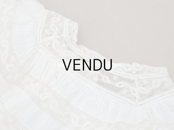 画像5: 1900年頃 アンティーク ドール用ドレス　オフホワイト ベビー用ドレス リノン＆ヴァランシエンヌレース (5)