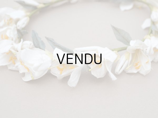 画像6: アンティーク 白百合の花冠 オフホワイト 結婚式のティアラ　 (6)