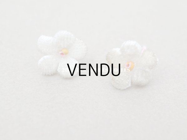 画像3: アンティーク 布花材料  ベルベットの花びらのセット ライトグレイ　10ピースのセット 1.5cm (3)