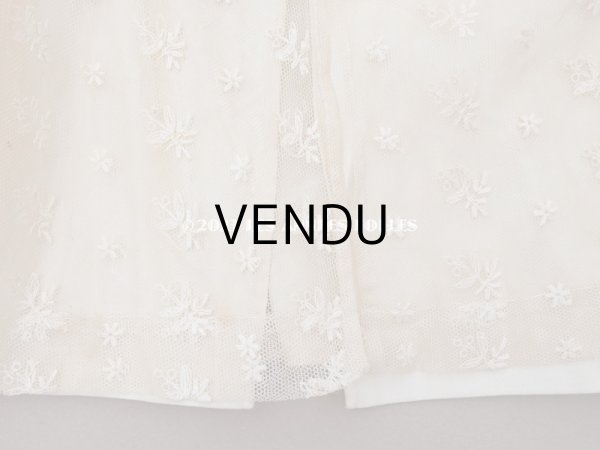 画像34: アンティーク ベビー用おくるみ＆ボネ＆上着のセット 花模様のレース＆シルクリボン (34)