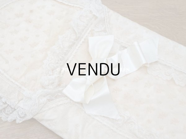 画像6: アンティーク ベビー用おくるみ＆ボネ＆上着のセット 花模様のレース＆シルクリボン (6)