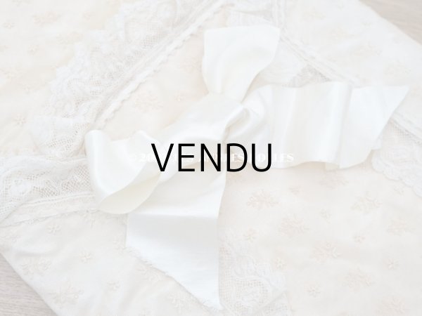 画像10: アンティーク ベビー用おくるみ＆ボネ＆上着のセット 花模様のレース＆シルクリボン (10)