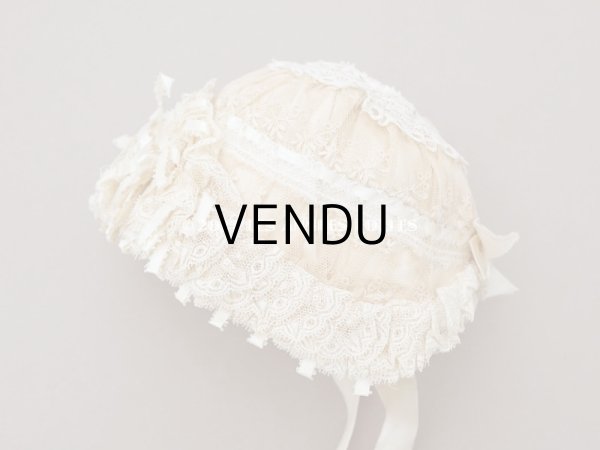 画像27: アンティーク ベビー用おくるみ＆ボネ＆上着のセット 花模様のレース＆シルクリボン (27)