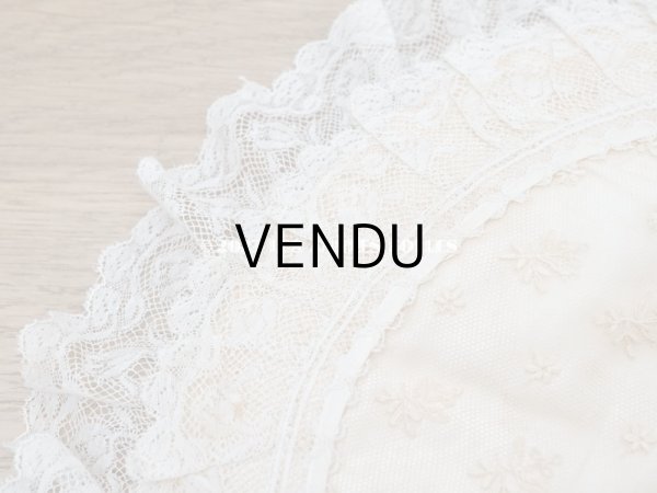 画像8: アンティーク ベビー用おくるみ＆ボネ＆上着のセット 花模様のレース＆シルクリボン (8)