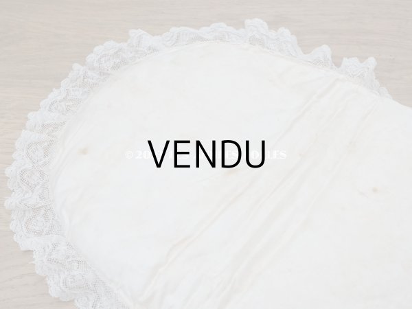 画像13: アンティーク ベビー用おくるみ＆ボネ＆上着のセット 花模様のレース＆シルクリボン (13)