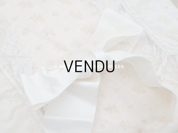 画像11: アンティーク ベビー用おくるみ＆ボネ＆上着のセット 花模様のレース＆シルクリボン (11)