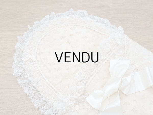 画像5: アンティーク ベビー用おくるみ＆ボネ＆上着のセット 花模様のレース＆シルクリボン (5)