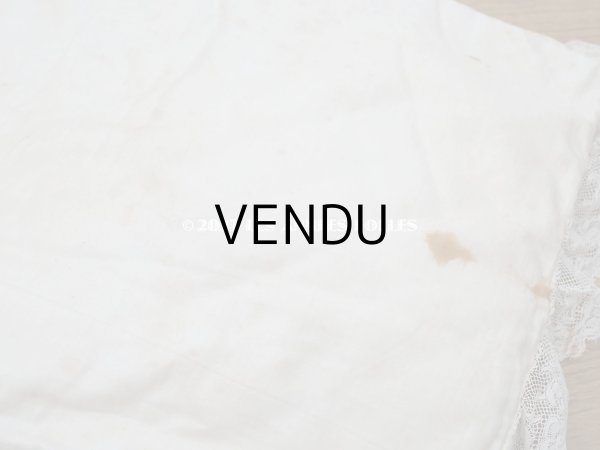 画像14: アンティーク ベビー用おくるみ＆ボネ＆上着のセット 花模様のレース＆シルクリボン (14)