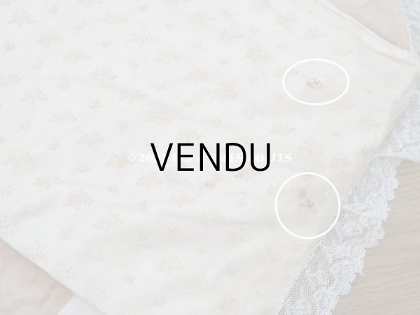 画像16: アンティーク ベビー用おくるみ＆ボネ＆上着のセット 花模様のレース＆シルクリボン (16)