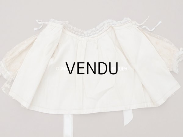 画像39: アンティーク ベビー用おくるみ＆ボネ＆上着のセット 花模様のレース＆シルクリボン (39)