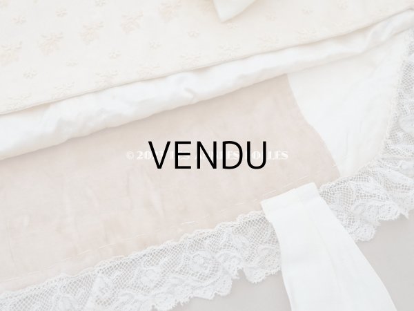 画像24: アンティーク ベビー用おくるみ＆ボネ＆上着のセット 花模様のレース＆シルクリボン (24)