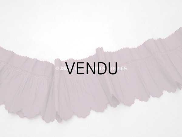 画像5: 1900年代 アンティーク シルク製 ドレスの裾 ギャザー入り ボルドー 3.88m  (5)