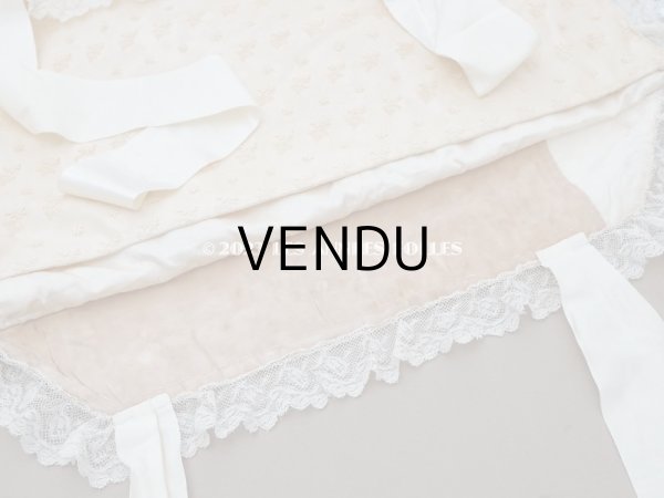 画像22: アンティーク ベビー用おくるみ＆ボネ＆上着のセット 花模様のレース＆シルクリボン (22)