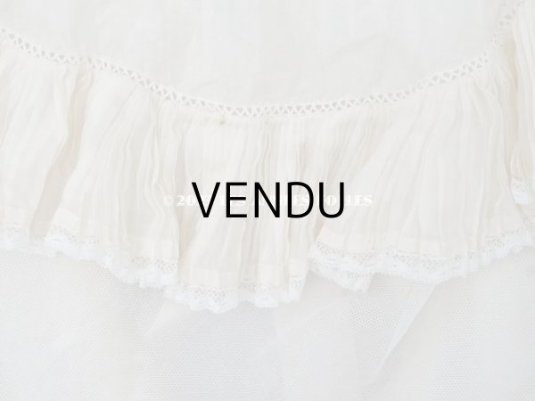 画像17: 1900年頃 アンティーク ベビー用ケープ シルクのプリーツ＆プリンセスレース (17)