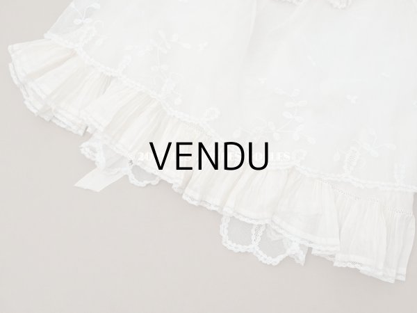 画像18: 1900年頃 アンティーク ベビー用ケープ シルクのプリーツ＆プリンセスレース (18)
