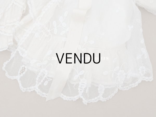 画像12: 1900年頃 アンティーク ベビー用ケープ シルクのプリーツ＆プリンセスレース (12)