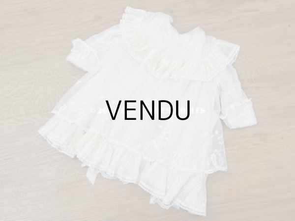 画像6: 1900年頃 アンティーク ベビー用ケープ シルクのプリーツ＆プリンセスレース (6)