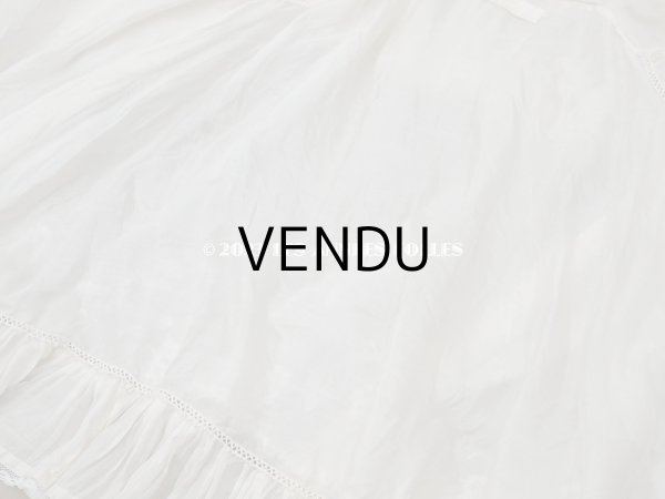 画像22: 1900年頃 アンティーク ベビー用ケープ シルクのプリーツ＆プリンセスレース (22)