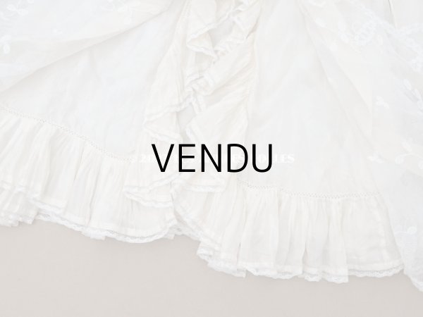 画像14: 1900年頃 アンティーク ベビー用ケープ シルクのプリーツ＆プリンセスレース (14)