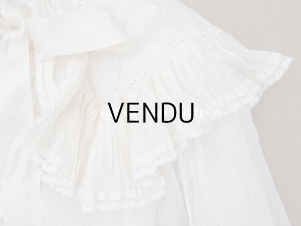 画像8: 1900年頃 アンティーク ベビー用ケープ シルクのプリーツ＆プリンセスレース (8)
