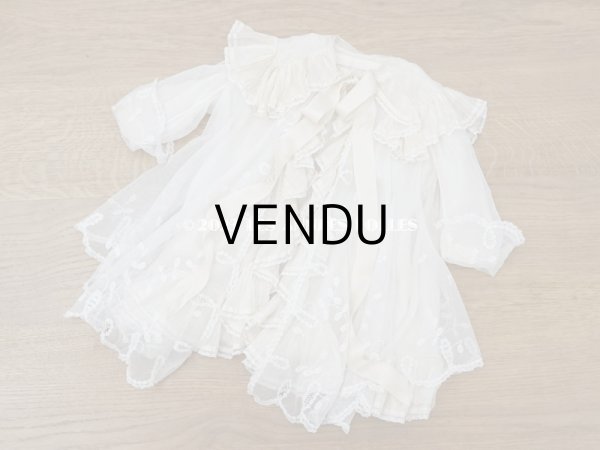 画像5: 1900年頃 アンティーク ベビー用ケープ シルクのプリーツ＆プリンセスレース (5)