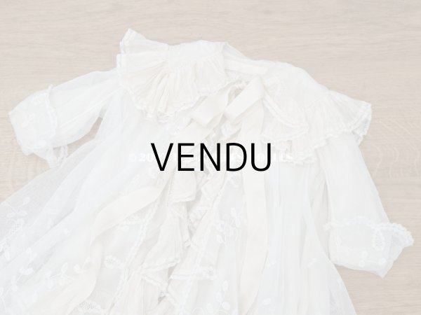 画像26: 1900年頃 アンティーク ベビー用ケープ シルクのプリーツ＆プリンセスレース (26)