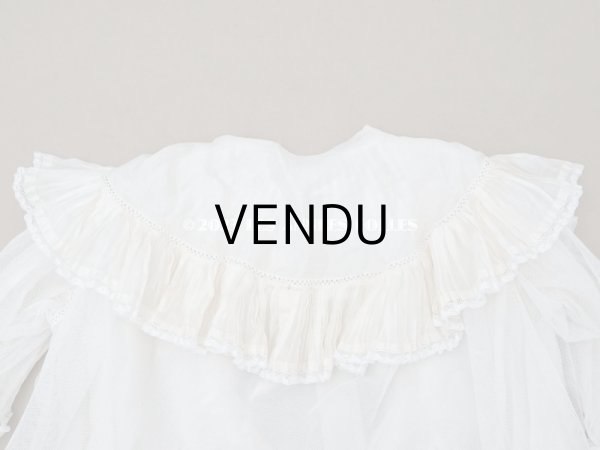 画像16: 1900年頃 アンティーク ベビー用ケープ シルクのプリーツ＆プリンセスレース (16)