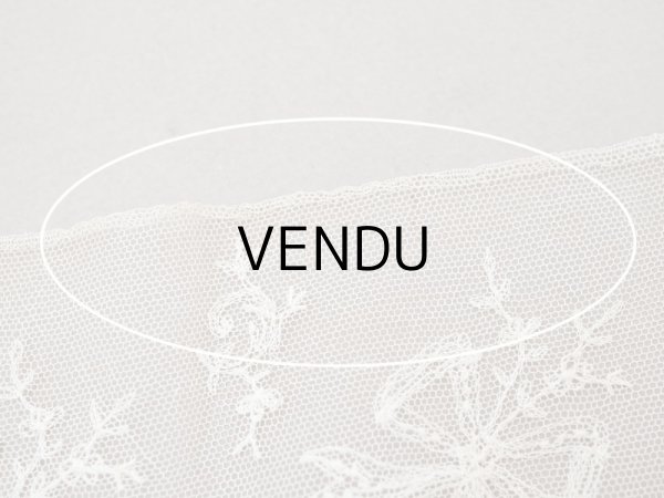 専用page〜✴︎フランスアンティーク チュールレース リボン フラワーバスケット アンティーク カーテン用 チュールレース リボン柄の刺繍入り 90
