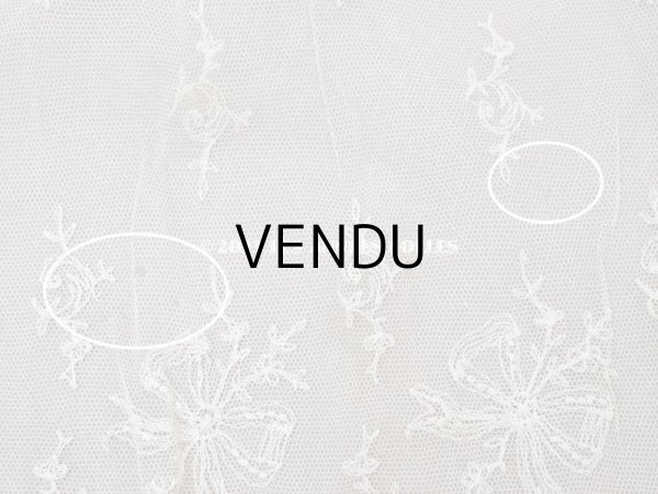 画像8: アンティーク カーテン用 チュールレース リボン柄の刺繍入り  (8)