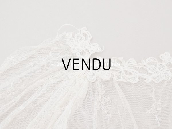 画像15: アンティーク カーテン用 チュールレース リボン柄の刺繍入り  (15)