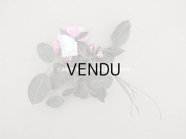 画像6: 未使用　アンティーク シルク製 薔薇の布花 ラベル付き　- AUX GALERIES LAFAYETTE - (6)