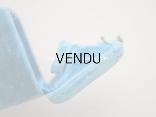 画像6: 19世紀 アンティーク リングボックス ブルーのベルベット ジュエリーボックス  (6)