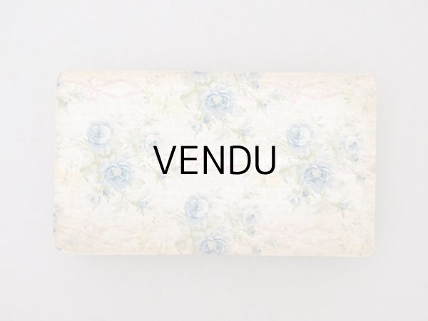 画像3: アンティーク カルトナージュボックス  ブルーの薔薇＆ピンクのリボン (3)