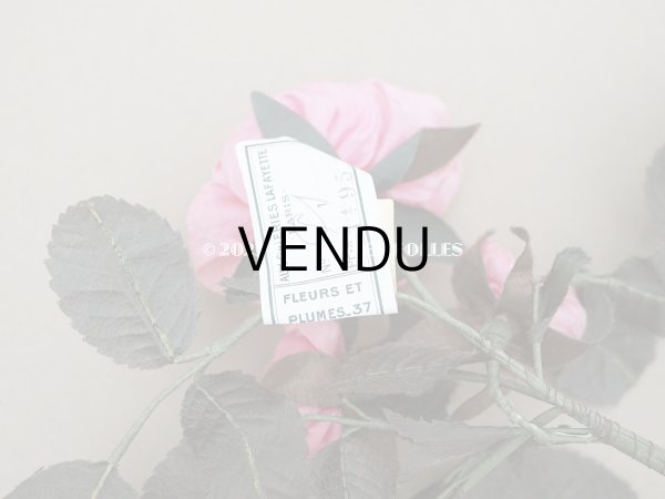 画像7: 未使用　アンティーク シルク製 薔薇の布花 ラベル付き　- AUX GALERIES LAFAYETTE - (7)