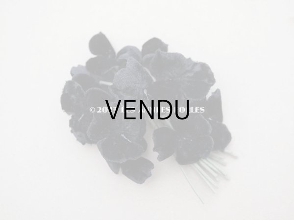 画像2: アンティーク ベルベットの布花　黒 (2)