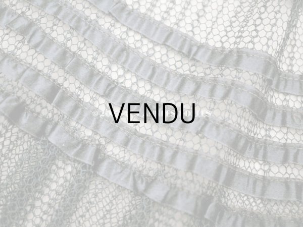 画像5: 19世紀末 アンティーク  ドレスの裾 シルクのプリーツ＆レース 1.84m 28cm幅 (5)