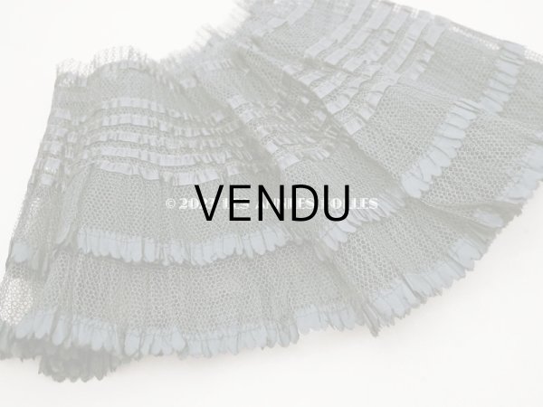 画像7: 19世紀末 アンティーク  ドレスの裾 シルクのプリーツ＆レース 1.84m 28cm幅 (7)