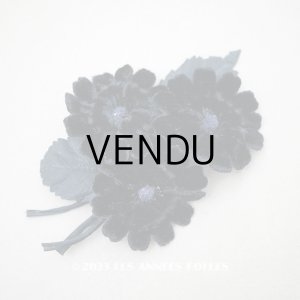 画像: アンティーク ベルベットの布花　黒