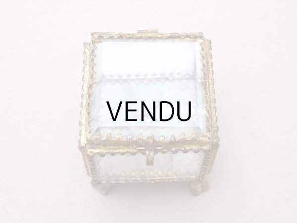 画像5: 19世紀末 アンティーク ジュエリーボックス スモーキーブルーのシルククッション  (5)