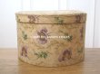 画像4: アンティーク  カルトナージュのハットボックス　芥子の花＆ミモザ　35.2×31.6×20cm (4)