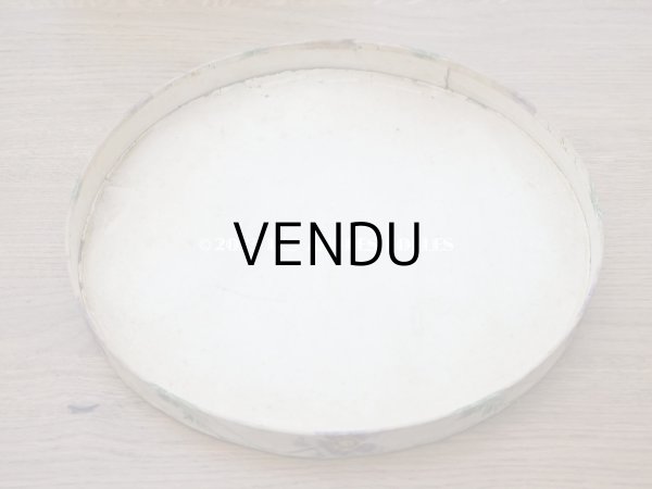 画像12: アンティーク  カルトナージュのハットボックス　芥子の花＆ミモザ　35.2×31.6×20cm (12)